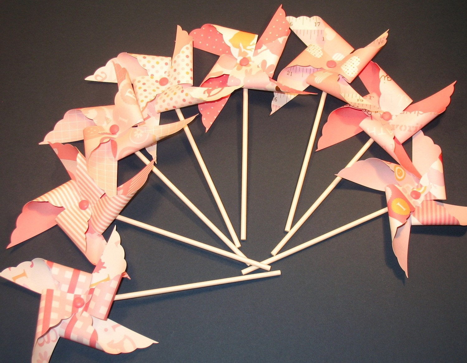 Pink Baby Girl Pinwheels - Martha Stewart Collection  (8)