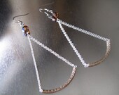 Elegant Brown Swing Chain Earrings