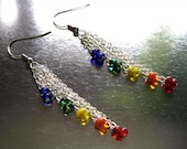 Cascading Dangling Rainbow Earrings