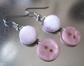 Pink Button Earrings
