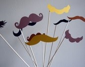 Photo Booth. PhotoBooth. Photo Booth Prop. Party on a Stick - Set of Eight Colorful Mustaches