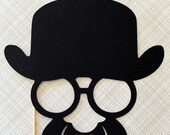 Groucho Marx Meets Charlie Chaplin - Photo Booth Prop on a Stick