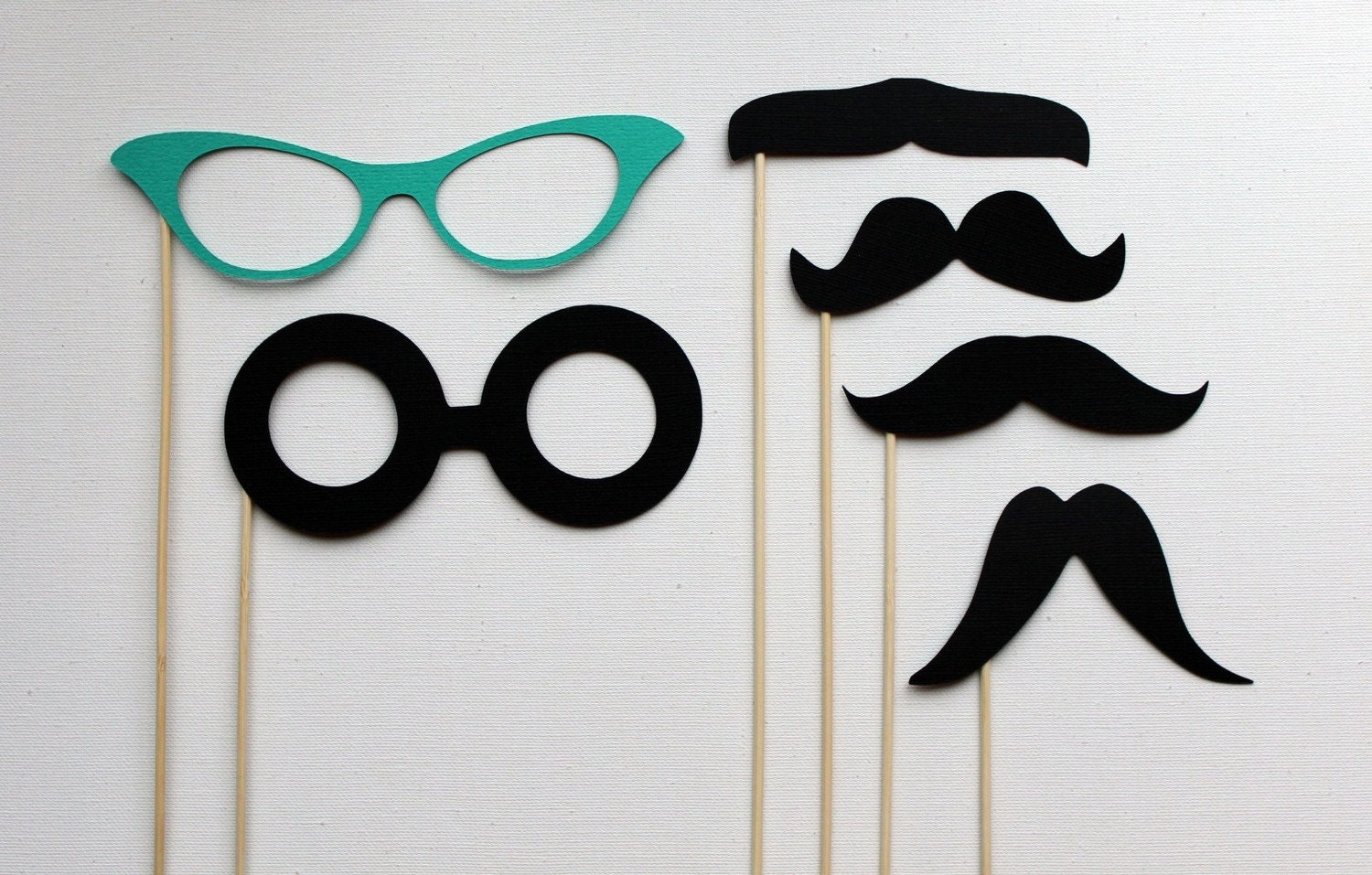 Photo Booth Props - Mustache Bash, Mr. Man Parties, Birthdays, Weddings, - Photobooth Props. Set of Six