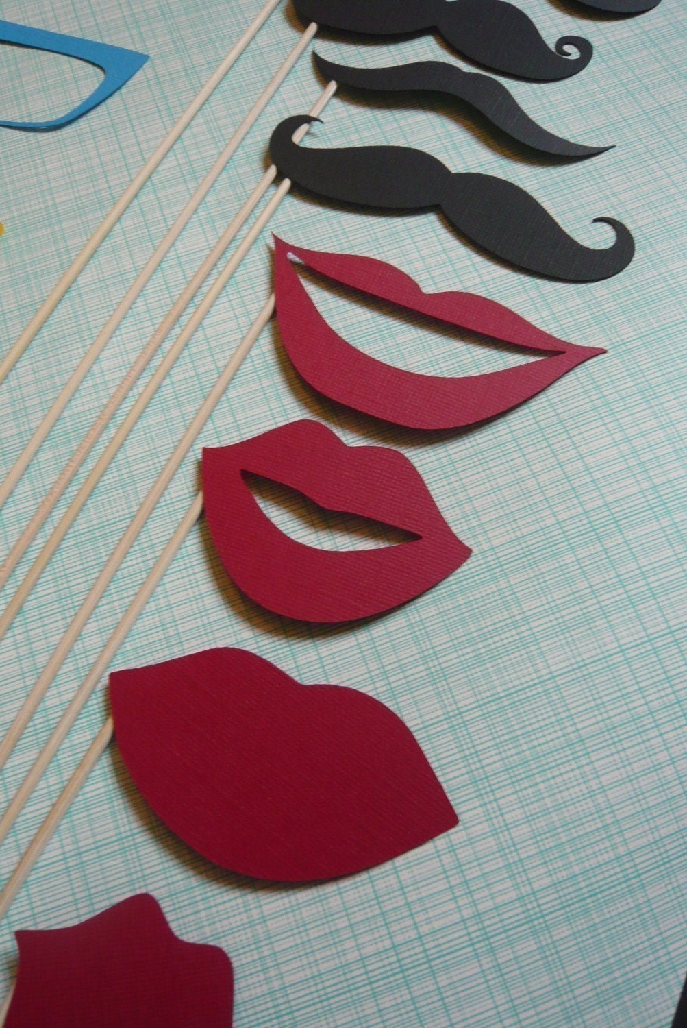 Photobooth. Mustache on a Stick - Twelve Piece Photobooth Prop Set