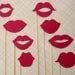 Ruby Red Photobooth and Party Props - Set of Eight Lips on a Stick