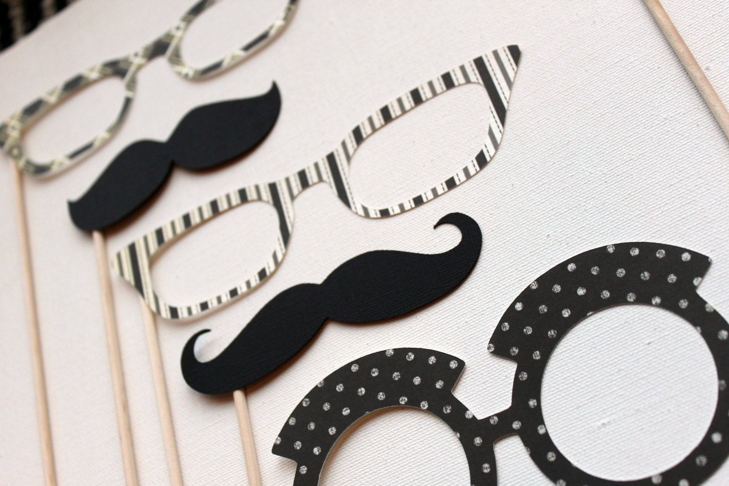 Photo booth Props on a Stick - The  Black Tie Affair