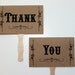 Wedding Photo Prop. Photo Booth Prop. Mustache on a Stick. Thank You and Mr. and Mrs. Kraft Double Sided Paddle Signs . Fan