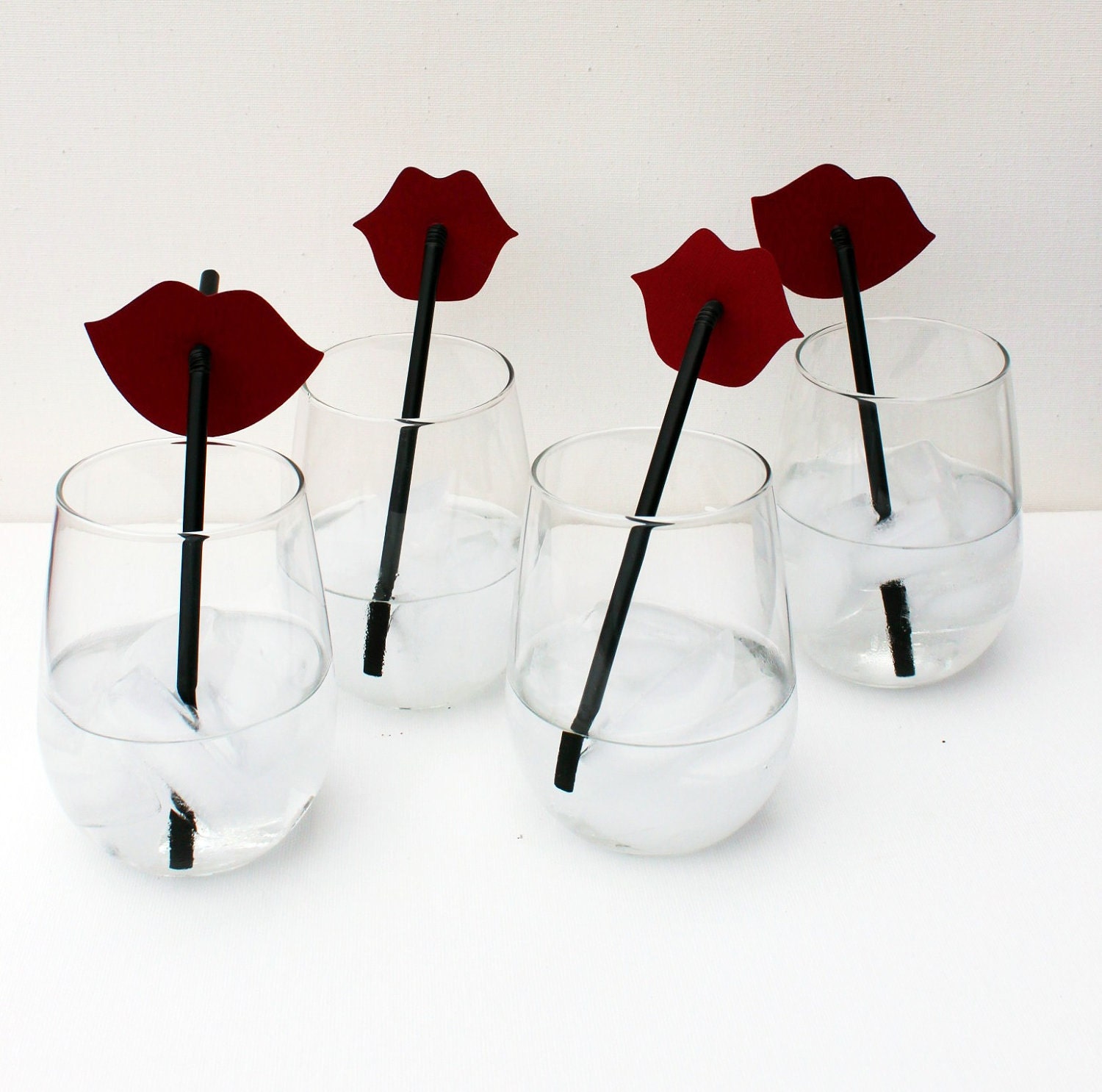 Custom Listing for meaganfanning - Set of Tweleve Ruby Red Lips on Straws Candy Bar. Wedding Photo Prop