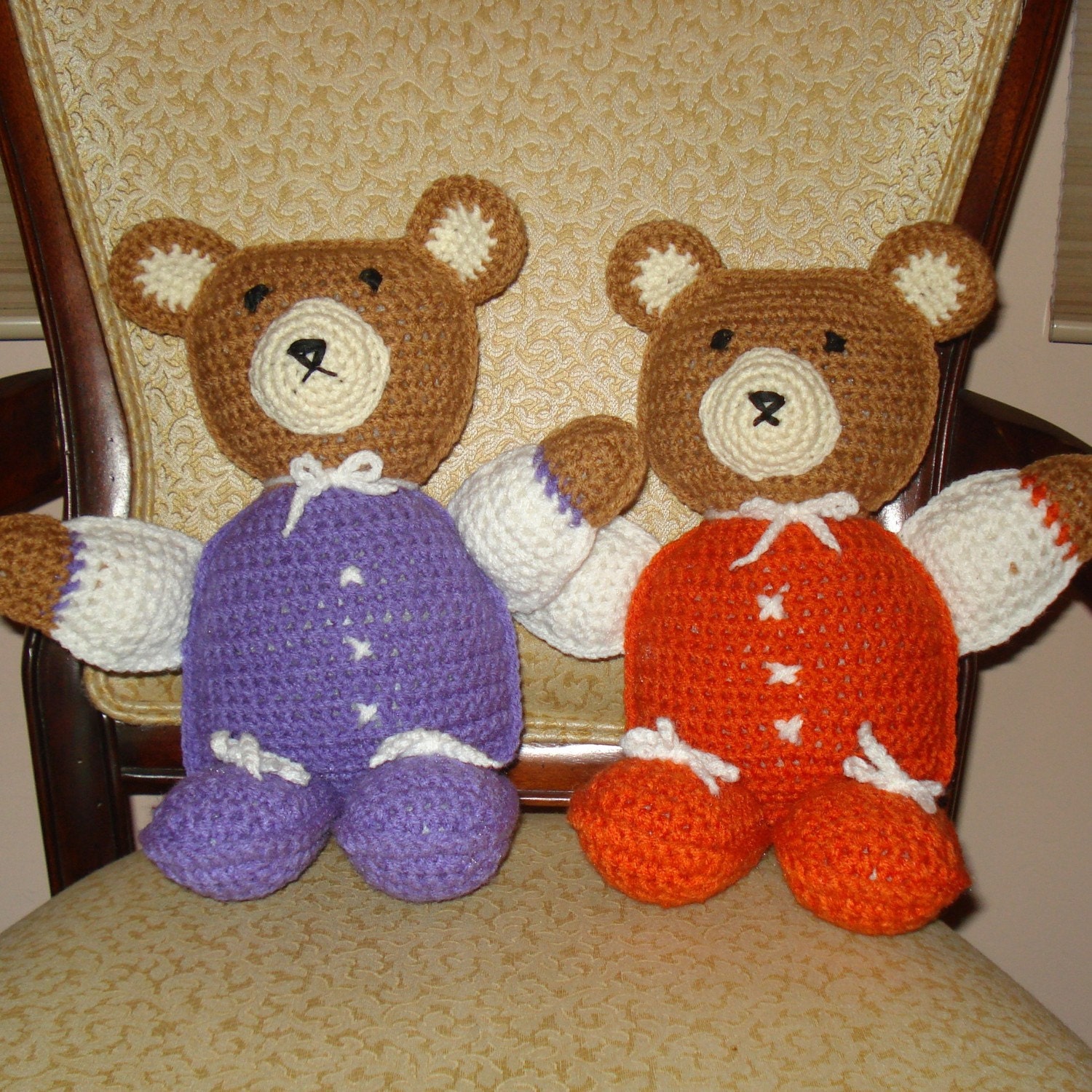 Crochet Buddy Teddy Bear, Childrens Doll, Baby Safe Toy