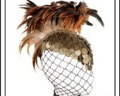 Fight or Flight.... Mohawk Headdress in Earthy Feathers with Coins