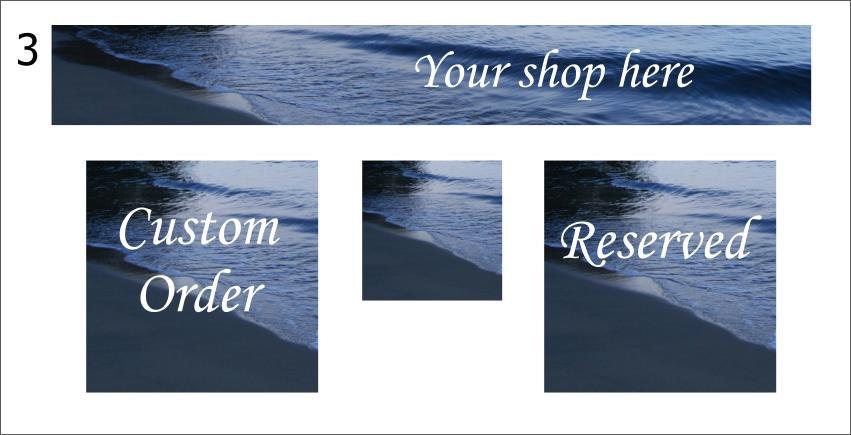 Etsy Banner set beach theme, ocean art, seaside, graphic art