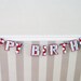 HAPpY BiRTHDAY banner- Red, White, and Baby Blue STRiPES and POLkA DOtS - Giant Size