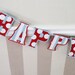 HAPpY BiRTHDAY banner- Red, White, and Baby Blue STRiPES and POLkA DOtS - Giant Size