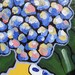 Original Hydrangea painting, acrylic, Country French, shabby chic, gardnening, beach decor, yellow, daisies, tulips, canvas