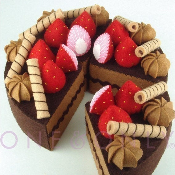 FELT CAKE - 6 Inch Chocolate Tea Party Cake