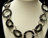 SALE - Black and Silver Chain Necklace