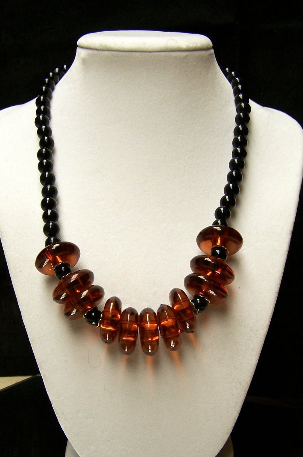 Amber and Black Acrylic Necklace
