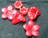 Destash - Assorted Red Acrylic Flowers