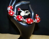 CLEARANCE - Red and White Polka Dot Bracelet