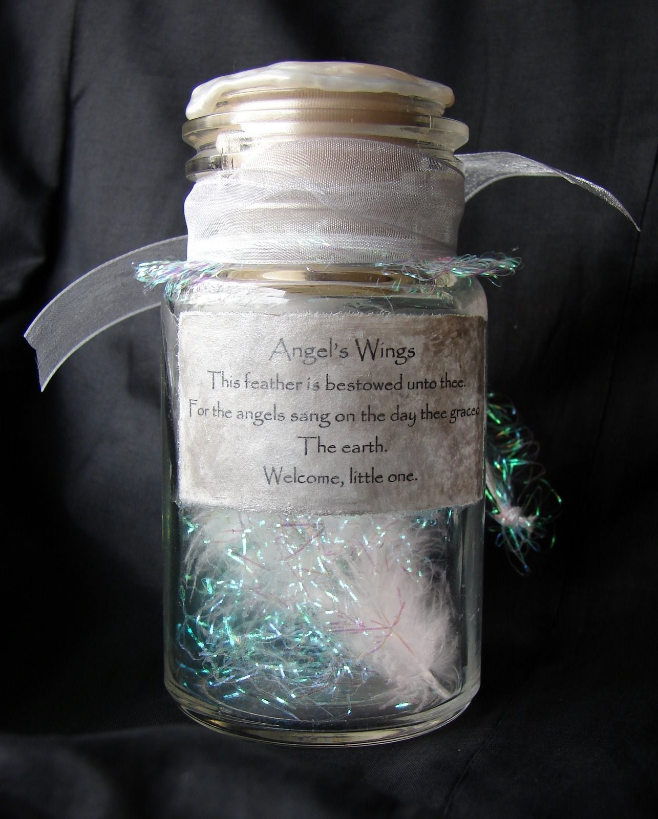 Angel Wings Feather gift bottle, beautiful baby shower gift