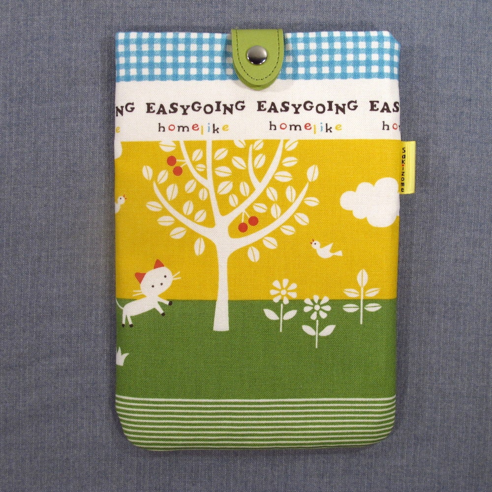 iPad Mini Kindle Nook Kobo Padded Sleeve Case with Button - Stroll (Sunshine)