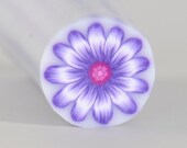 Polymer clay purple gerbera flower cane
