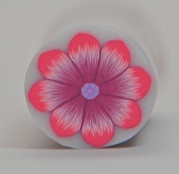 Polymer clay pink & purple flower cane
