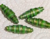 4 Polymer clay Coissantlike shape beads (n1006)