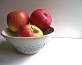 MADE TO ORDER - Ceramic Bowl in light blue with blu dots - Stoneware (grès) Bowl