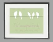 Family Tree Art Custom Print Birds on a Wire 11 x 14