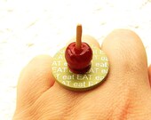 Candy Apple  Ring Miniature Food Ring EAT