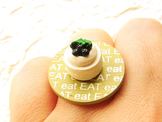 Cake Ring  Miniature Food Jewelry Eat  Blueberry