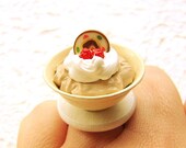 Kawaii Ring Chocolate Ice Cream Miniature Food Jewelry Gifts Under 10