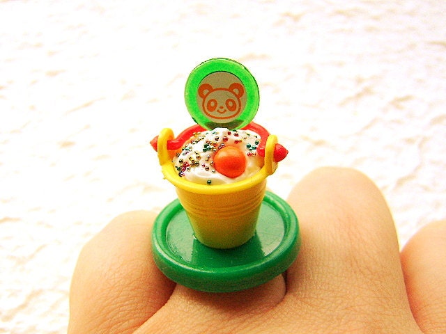 Food Ring Miniature Food Jewelry Ice Cream Sundae Candy