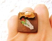 Sushi Ring Miniature  Food Jewelry Traditional Japanese Food