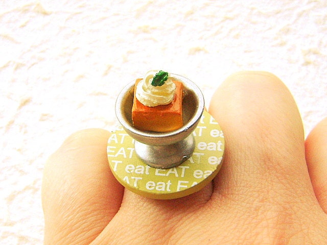 Miniature  Food Ring Cake Kawaii Food Jewelry  Eat