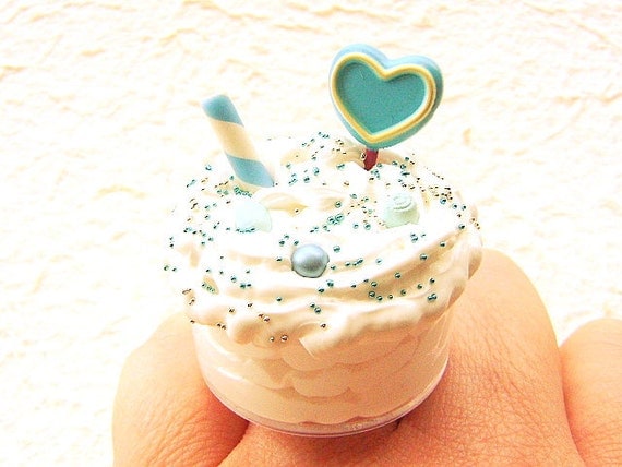 Kawaii Food Ring Ice Cream Candy Miniature Food Jewelry