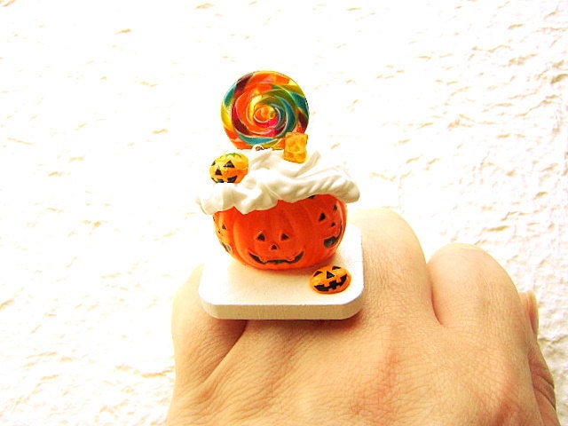 Halloween Ring Ice Cream Canady Miniature Food Kawaii Jewelry