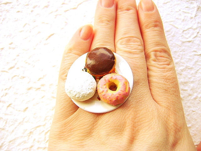 Food Ring Miniature Food Jewelry Donuts