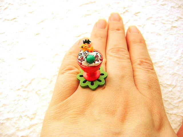 Christmas  Food Ring Kawaii  Reindeer Cookie  Candy Ice Cream