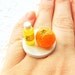 Kawaii Food Ring Orange Miniature Food Jewelry Fighting a Cold