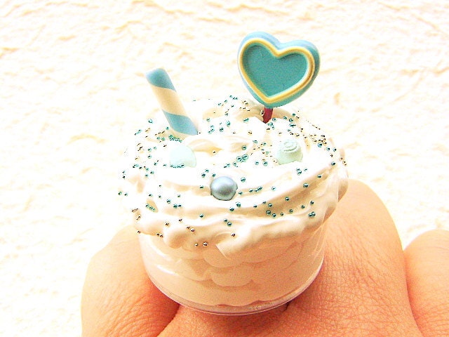 Kawaii Food Ring Ice Cream Candy Miniature Food Jewelry