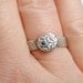 tiny blue sapphire engagement ring . woodgrain wedding ring . rustic sapphire engagement ring