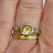yellow sapphire engagement ring . rose cut sapphire alternative engagement ring . rustic ring . engraved illuminate ring made to order