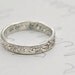 thin wedding band ring with vines . recycled silver leaf wedding bands . engraved message rings . made to order