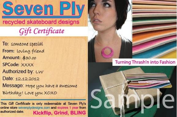 Seven Ply ECOtastic Gift Certificate