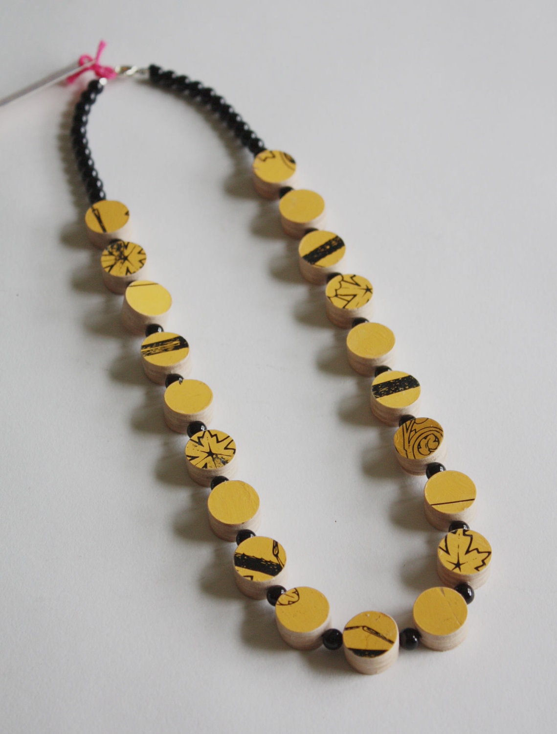 Recycled Skateboard Necklace-Grand Finale No.22 Skateboard Pearls 20"