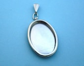 Silver Oval Pendant Setting Frame Mounting 143ST