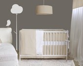 Neutral Classic Crib Bumper - Italian piping and ties