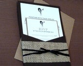 Rustic Burlap Mason Jar Windmill Pocketfold  Wedding Invitation Set